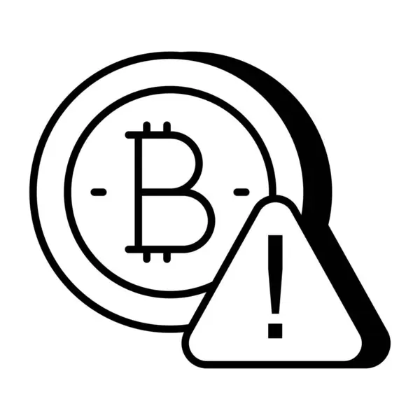 Diseño Vectorial Advertencia Bitcoin — Vector de stock