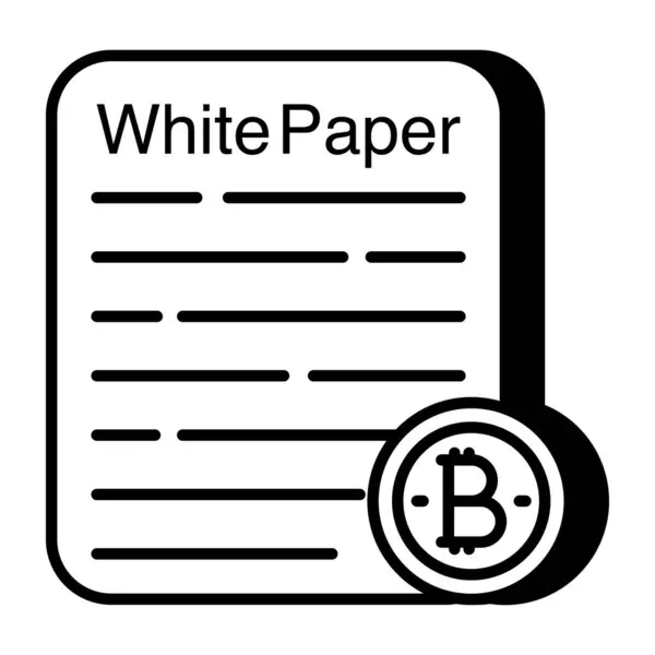 Een Uniek Ontwerp Icoon Van Bitcoin Document — Stockvector