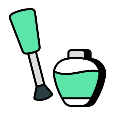 Beyaz arkaplanda tırnak cilası simgesi izole edildi 