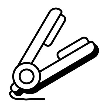 Saç düzleştiricinin mükemmel tasarım simgesi 