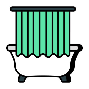 Trendy vector design of bathtub