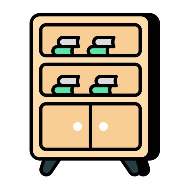 Kütüphane dolabının premimium indirme simgesi