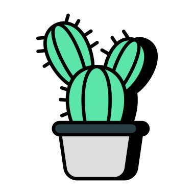 Bir dikenli armut renkli tasarım simgesi 