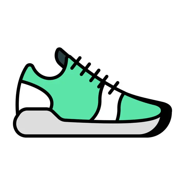 Ikon Desain Sepatu Olahraga Yang Unik - Stok Vektor