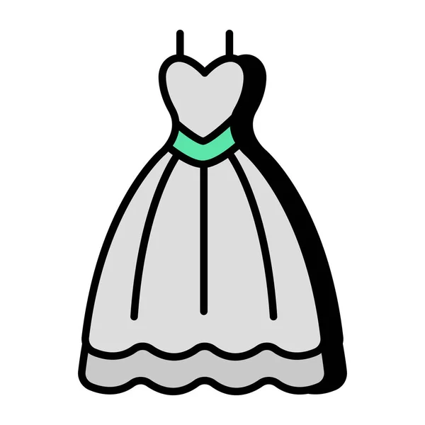 Perfect Design Icon Party Dress Frock Vector — Stock Vector