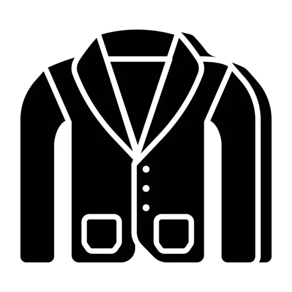 Мужская Рубашка Полным Рукавом Икона Одежды Плоского Дизайна — стоковый вектор