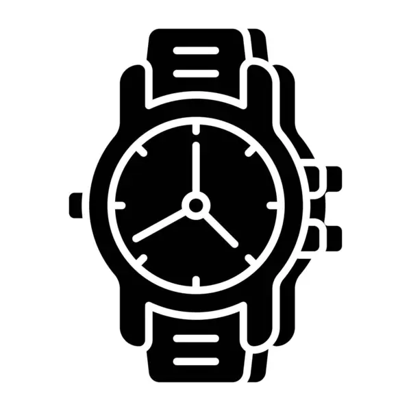 Edytowalna Ikona Wzornictwa Zegarka Rękę — Wektor stockowy