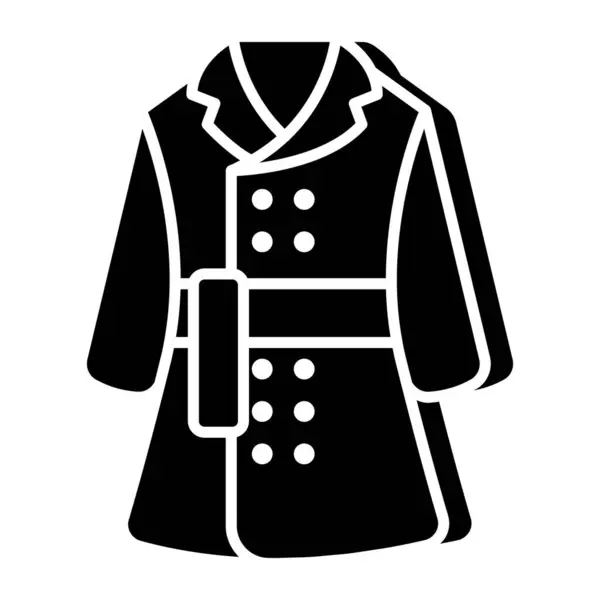 Ikon Mantel Panjang Vektor Yang Dapat Disunting - Stok Vektor