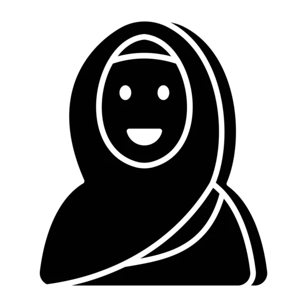 Bewerkbaar Ontwerp Icoon Van Hijab Meisje — Stockvector