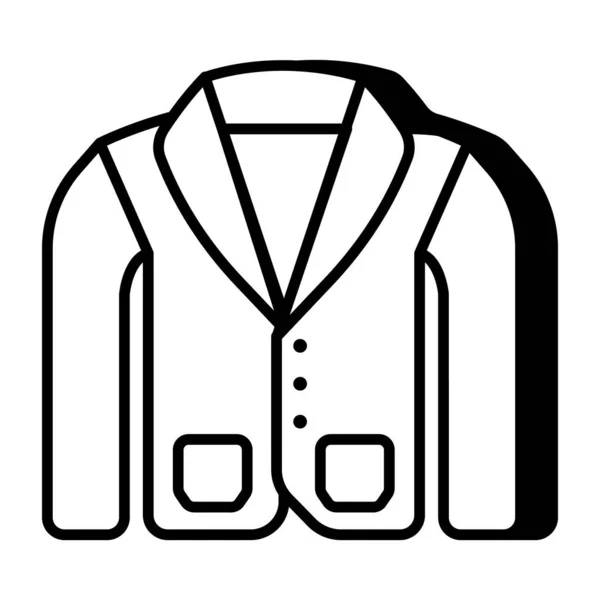 男装全袖衬衫 平面服装设计图标 — 图库矢量图片