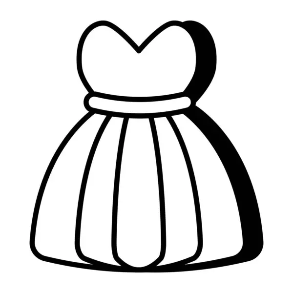 Idealna Ikona Wzornictwa Sukienki Księżniczki — Wektor stockowy