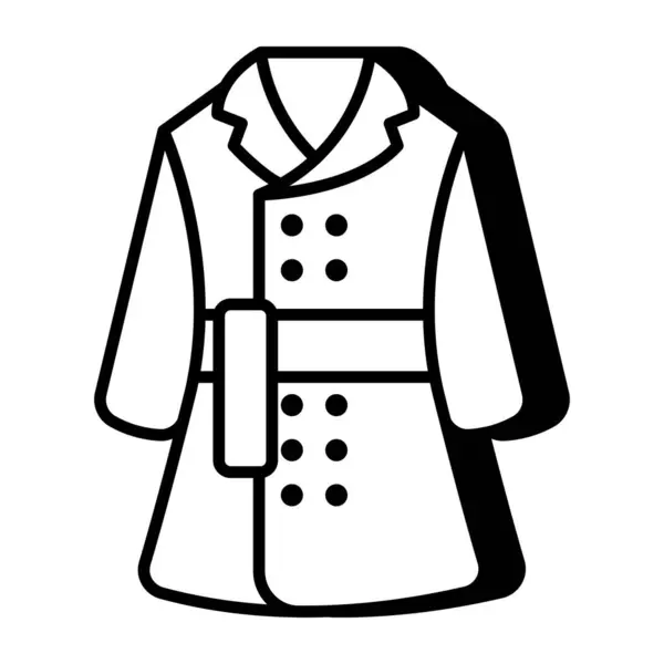 Значок Длинного Пальто Редактируемый Вектор — стоковый вектор