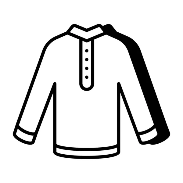 Ícone Design Camisa Longa — Vetor de Stock
