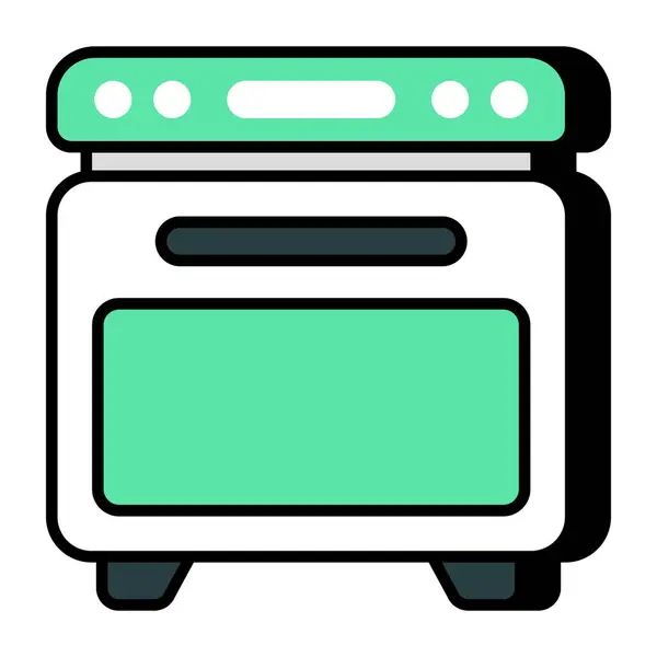 Yemek Pişirme Aralığının Düzenlenebilir Tasarım Simgesi — Stok Vektör