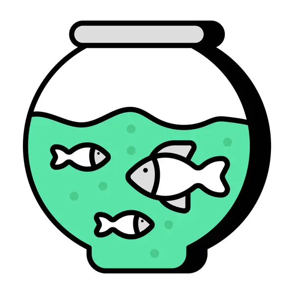 Une Belle Icône Design Aquarium — Image vectorielle