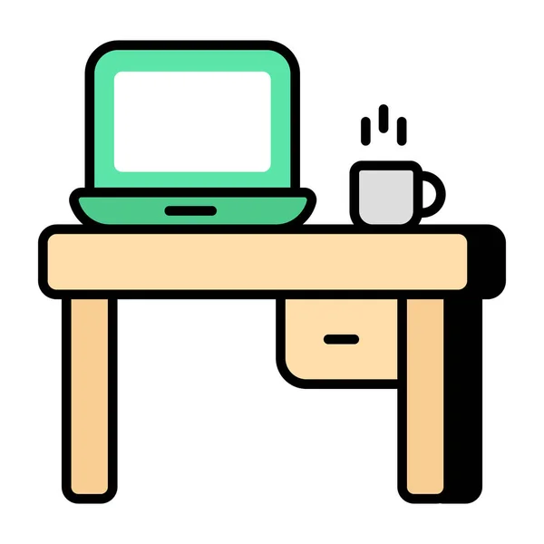 Perfect Design Icon Laptop Table — Stock Vector