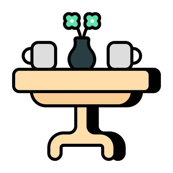 Editable Design Icon Coffee Table — Stock Vector