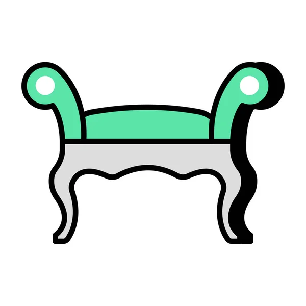 Einzigartige Design Ikone Der Rückenlosen Couch — Stockvektor