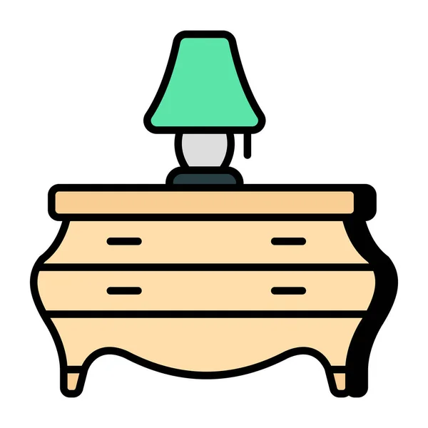 Icon Design Bedside Table — Stock Vector