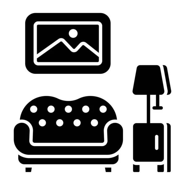 Modern Design Icon Sofa — Wektor stockowy