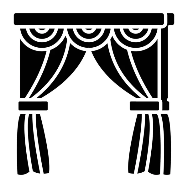 Икона Красивого Дизайна Штор — стоковый вектор