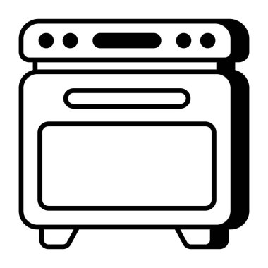 Yemek pişirme aralığının düzenlenebilir tasarım simgesi 