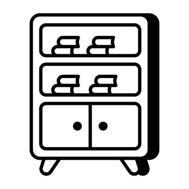 Kütüphane dolabının premimium indirme simgesi