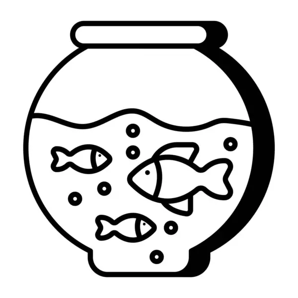 一个漂亮的水族馆设计图标 — 图库矢量图片