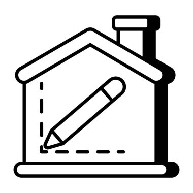 Ev tasarımının premimium indirme simgesi