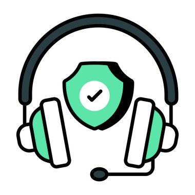 Arama merkezi sigorta simgesi, düzenlenebilir vektör