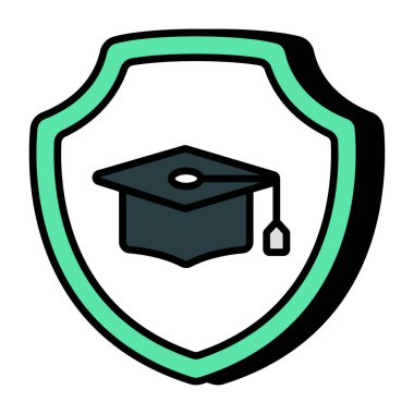 Eğitim güvenliği kavramını simgeleyen kalkan ile havalimanı