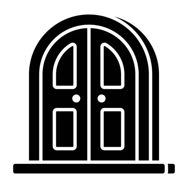 ドアの概念的なリニアデザインアイコン — ストックベクタ