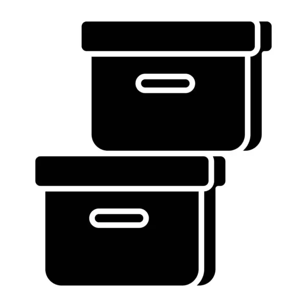 Conceptual Linear Design Icon Boxes — Stock Vector