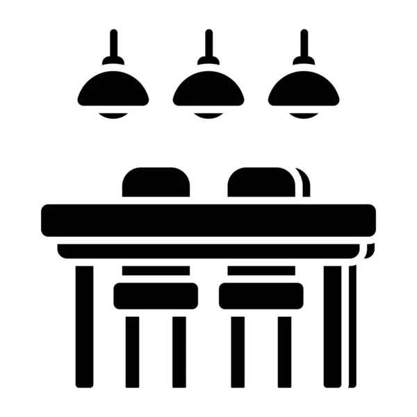 ダイニングテーブルのアイコンデザイン — ストックベクタ