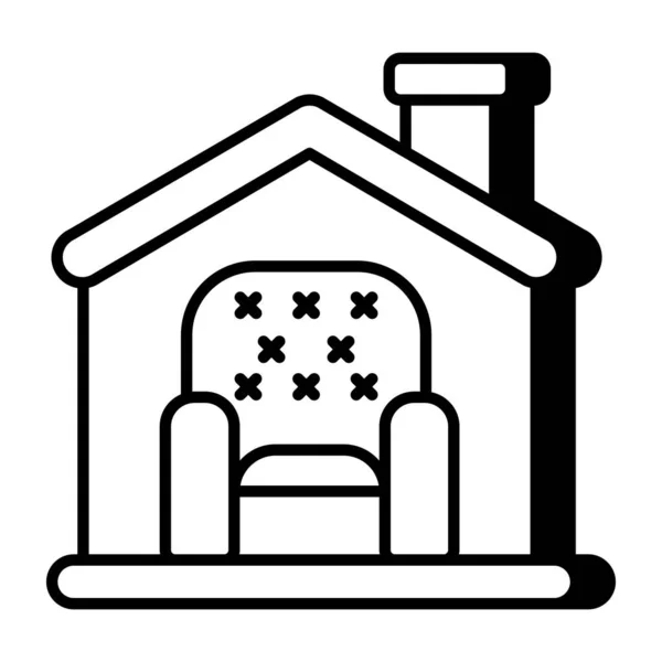 Современный Дизайн Икона Интерьера Дома — стоковый вектор