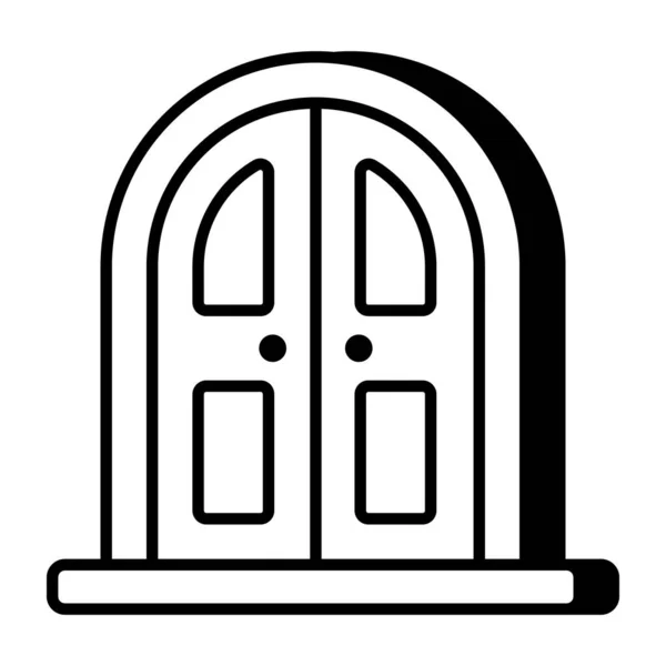 Konceptuell Linjär Design Ikon Dörren — Stock vektor