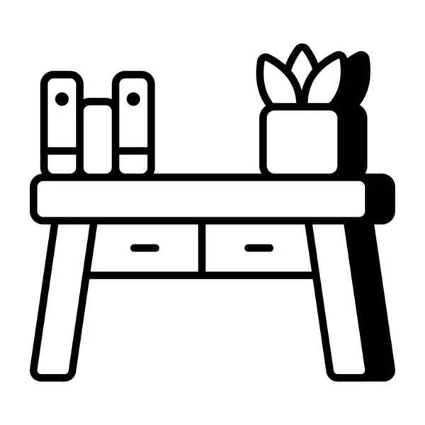 引き出しテーブルのプレミアムダウンロードアイコン — ストックベクタ