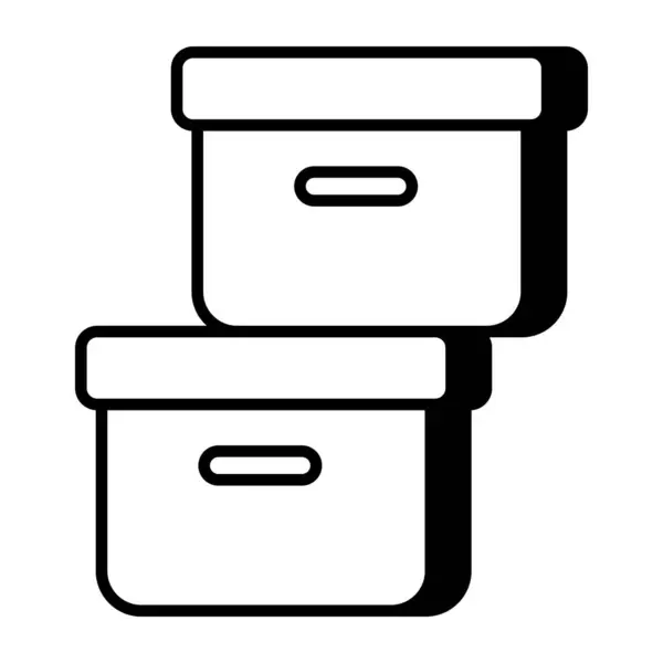 Koncepční Lineární Design Ikony Krabic — Stockový vektor