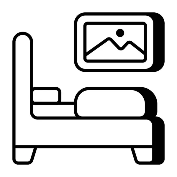 Premium Download Icon Bed — стоковый вектор