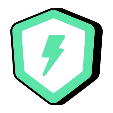 Güç güvenliğinin kavramsal düz tasarım simgesi