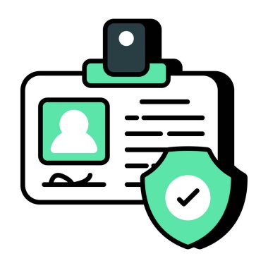 Güvenli kimlik kartının bir simge tasarımı