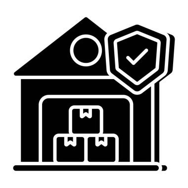 Depo sigortasının düz tasarım ikonu.