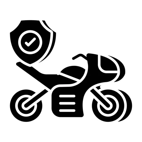 Conceptual Icono Diseño Plano Seguro Motocicleta — Archivo Imágenes Vectoriales