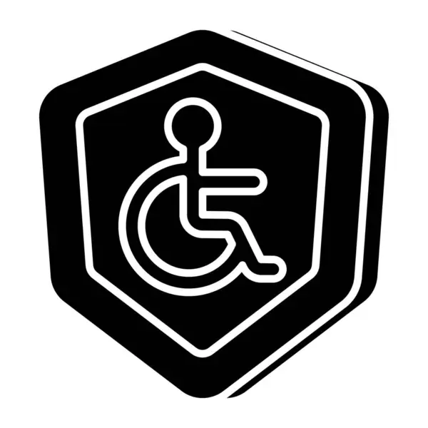 Icono Seguro Discapacidad Hermoso Diseño — Vector de stock