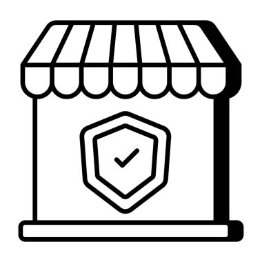 Mağaza güvenliğinin simge tasarımı