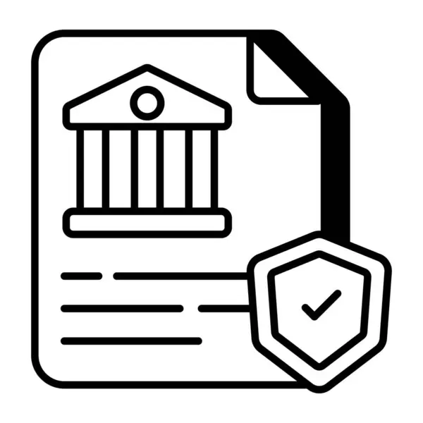 Upravitelná Ikona Návrhu Bankovní Pojistky — Stockový vektor