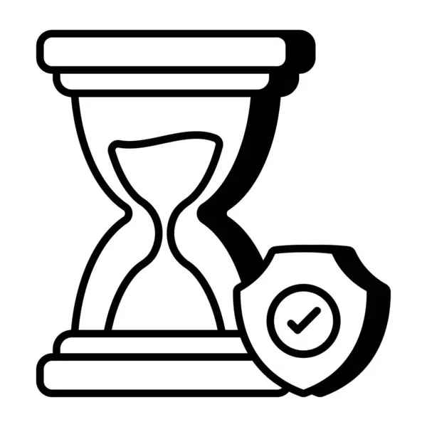 Une Icône Design Plat Temps Maturité Assurance — Image vectorielle