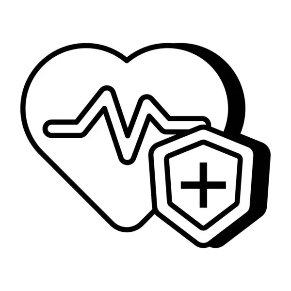 Ícone Design Seguro Saúde — Vetor de Stock