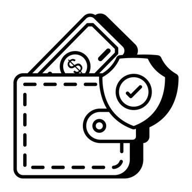 Güvenli cüzdanın yaratıcı tasarım simgesi