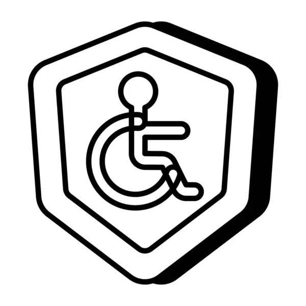 Ikona Ubezpieczenia Wypadek Inwalidztwa Pięknym Wzorze — Wektor stockowy